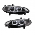Μπροστινά Φανάρια Set Για Bmw X6 E71 08-15 4D Angel Eyes Full Led AFS Μαύρα Με Μοτέρ Carner - Headlights - Xenon - Bulbs